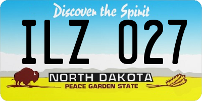 ND license plate ILZ027