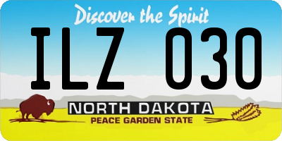 ND license plate ILZ030