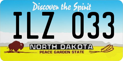 ND license plate ILZ033