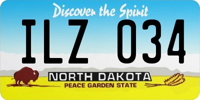 ND license plate ILZ034