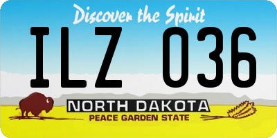 ND license plate ILZ036