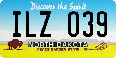 ND license plate ILZ039