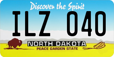ND license plate ILZ040