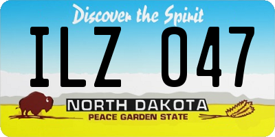 ND license plate ILZ047