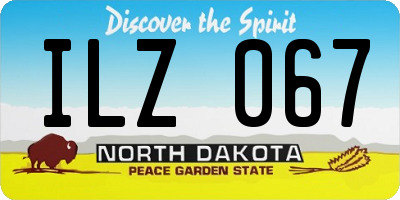 ND license plate ILZ067