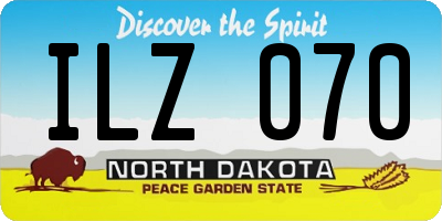 ND license plate ILZ070