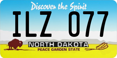 ND license plate ILZ077