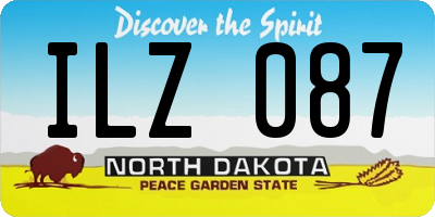 ND license plate ILZ087