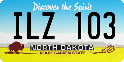 ND license plate ILZ103