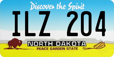 ND license plate ILZ204
