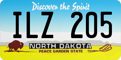 ND license plate ILZ205