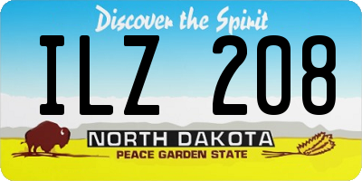 ND license plate ILZ208