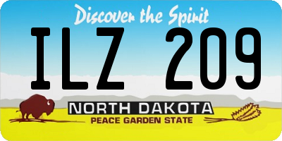 ND license plate ILZ209