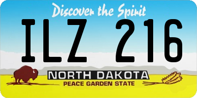 ND license plate ILZ216