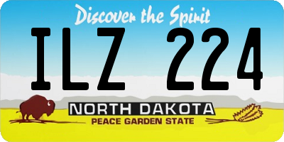 ND license plate ILZ224