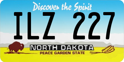 ND license plate ILZ227