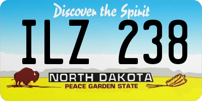 ND license plate ILZ238