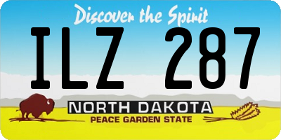 ND license plate ILZ287