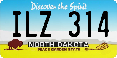 ND license plate ILZ314