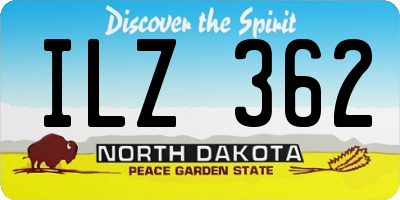 ND license plate ILZ362