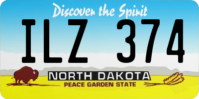 ND license plate ILZ374