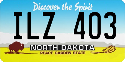 ND license plate ILZ403