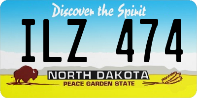 ND license plate ILZ474