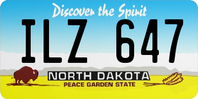 ND license plate ILZ647