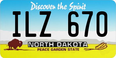 ND license plate ILZ670