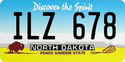 ND license plate ILZ678