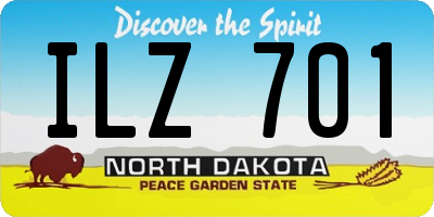ND license plate ILZ701