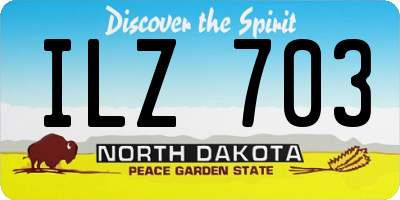 ND license plate ILZ703