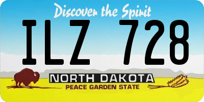 ND license plate ILZ728