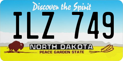 ND license plate ILZ749