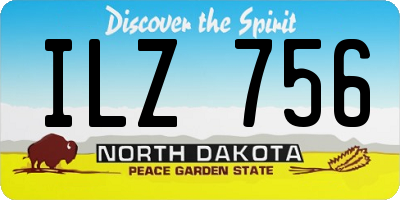 ND license plate ILZ756
