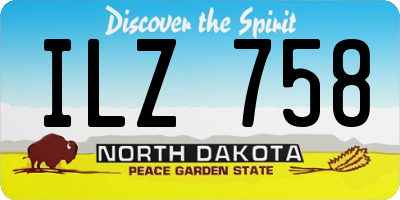 ND license plate ILZ758