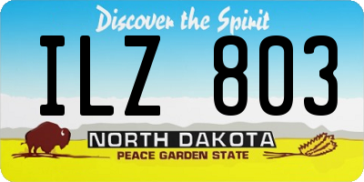 ND license plate ILZ803
