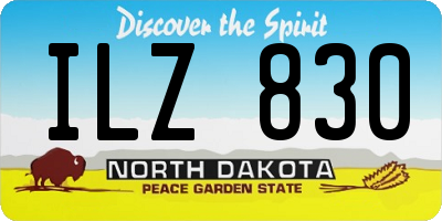 ND license plate ILZ830