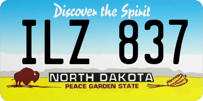 ND license plate ILZ837