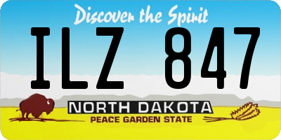 ND license plate ILZ847