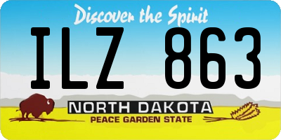 ND license plate ILZ863