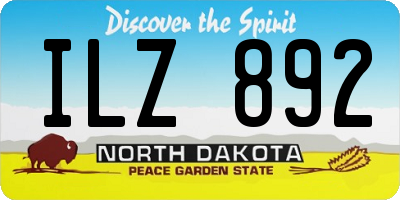 ND license plate ILZ892