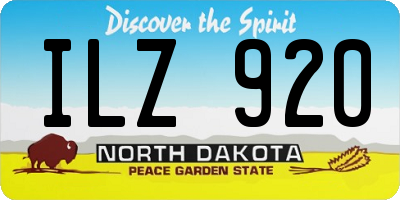 ND license plate ILZ920