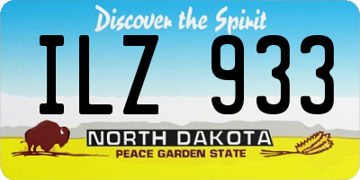 ND license plate ILZ933