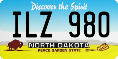 ND license plate ILZ980