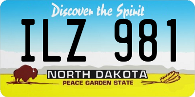 ND license plate ILZ981