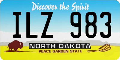 ND license plate ILZ983