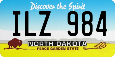 ND license plate ILZ984