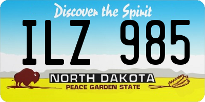 ND license plate ILZ985