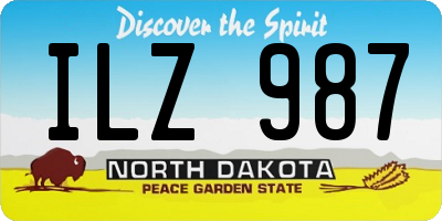 ND license plate ILZ987